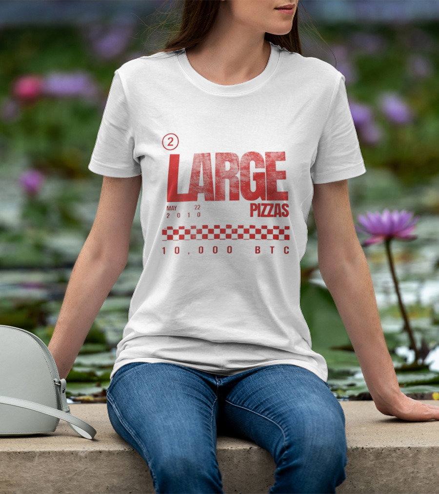 May 22 2010 Large Pizzas 10000 BTC T-Shirt