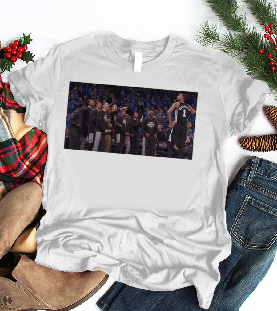 Victor Wembanyama Cold Celebration Against OKC In Black Jersey T-Shirt
