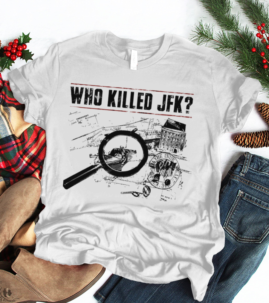 Who Killed JFK Investigation Files Magnifying Glass Blueprint T-Shirt