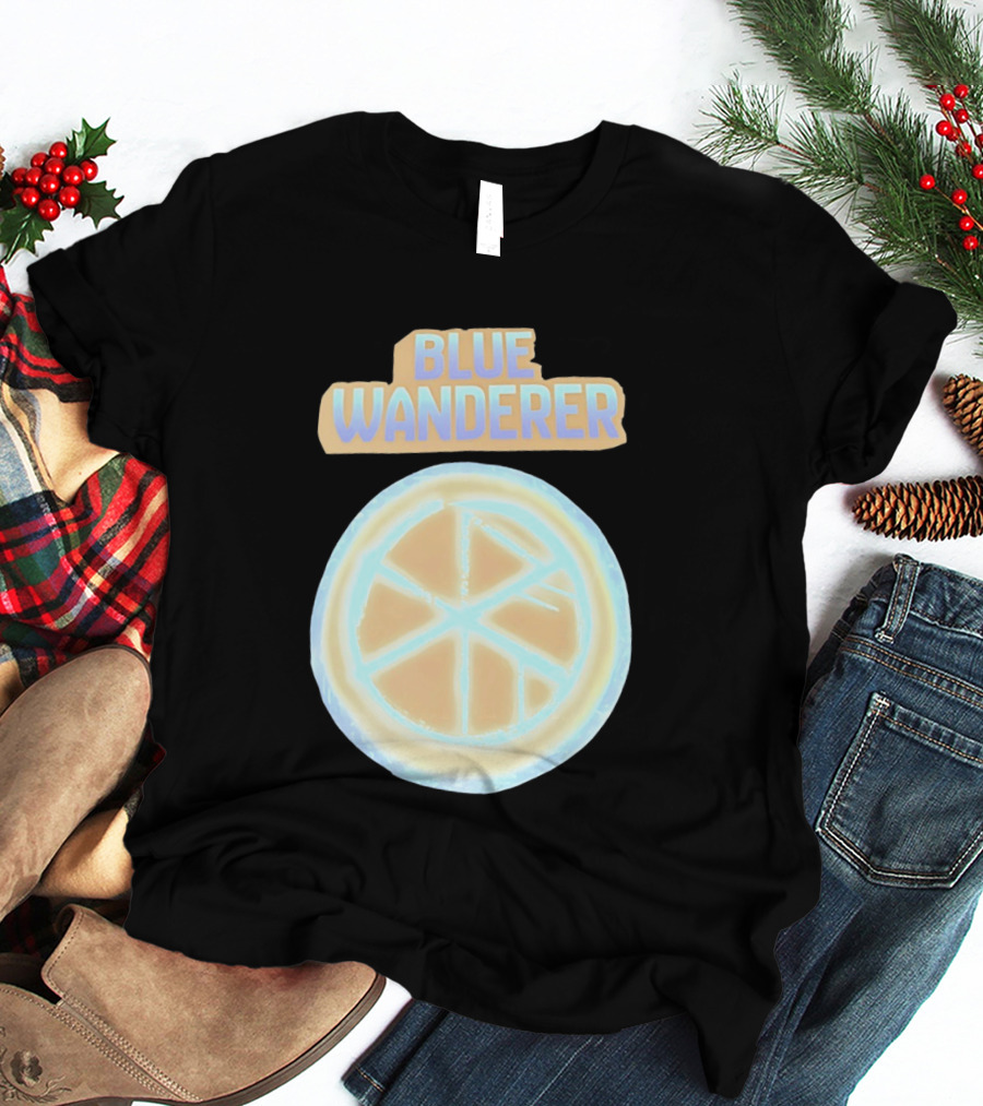 Blue Wanderer Basketball Neon Glow Circle T-Shirt