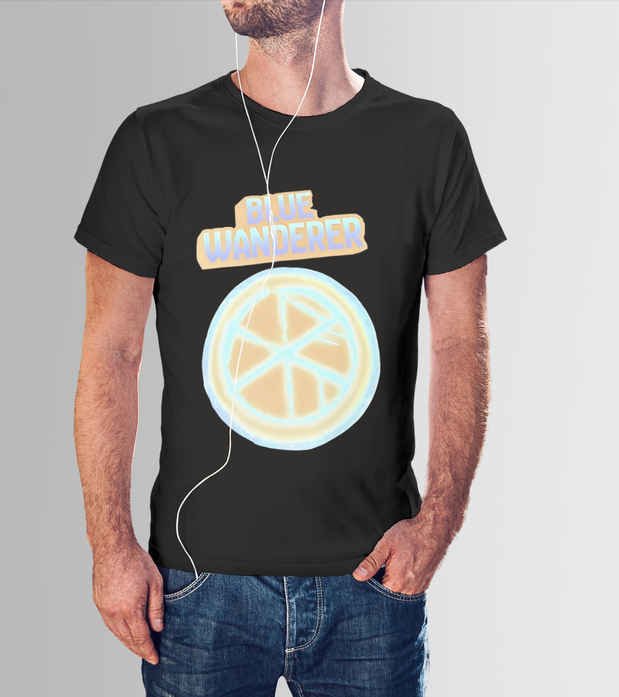 Blue Wanderer Basketball Neon Glow Circle T-Shirt
