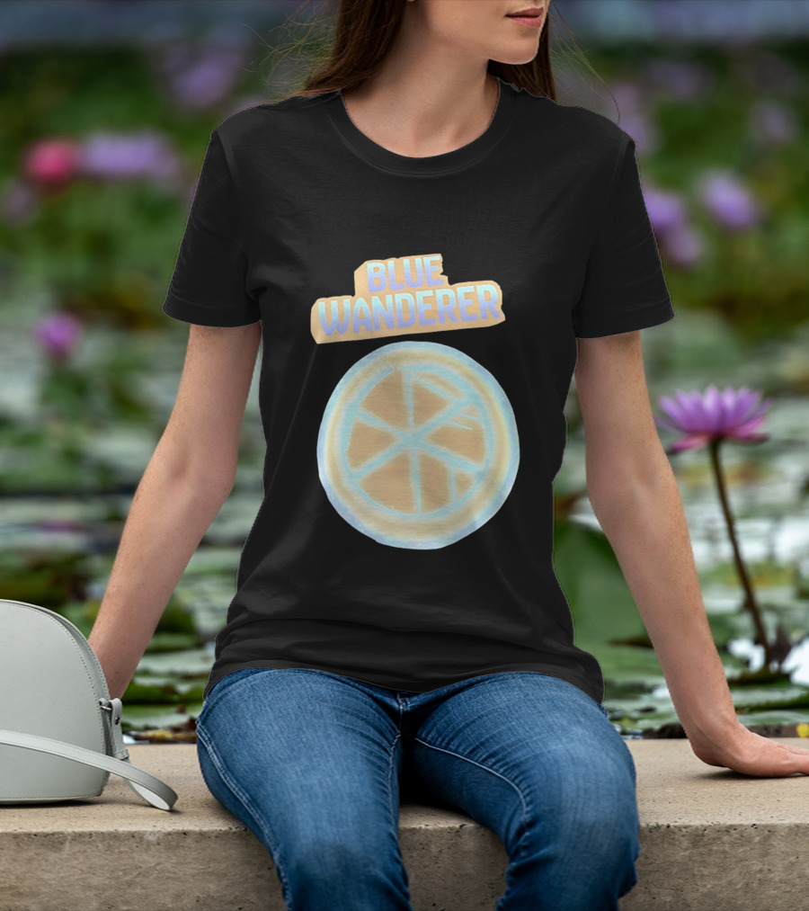 Blue Wanderer Basketball Neon Glow Circle T-Shirt
