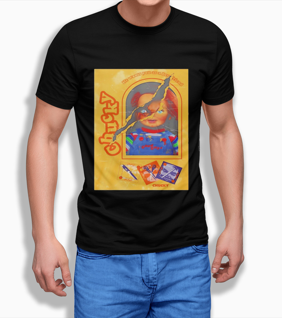 Chucky He Wants You As A Best Friend Good Guys Doll Box T-Shirt