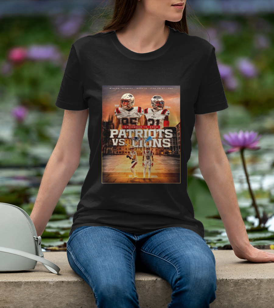 New England Patriots Vs Detroit Lions November 15 2026 Munich Germany Week 10 FOX T-Shirt