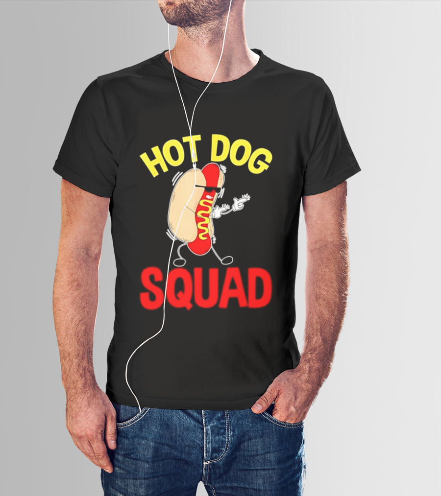 Hot Dog Squad Funny Cartoon Mustard Enthusiasts T-Shirt