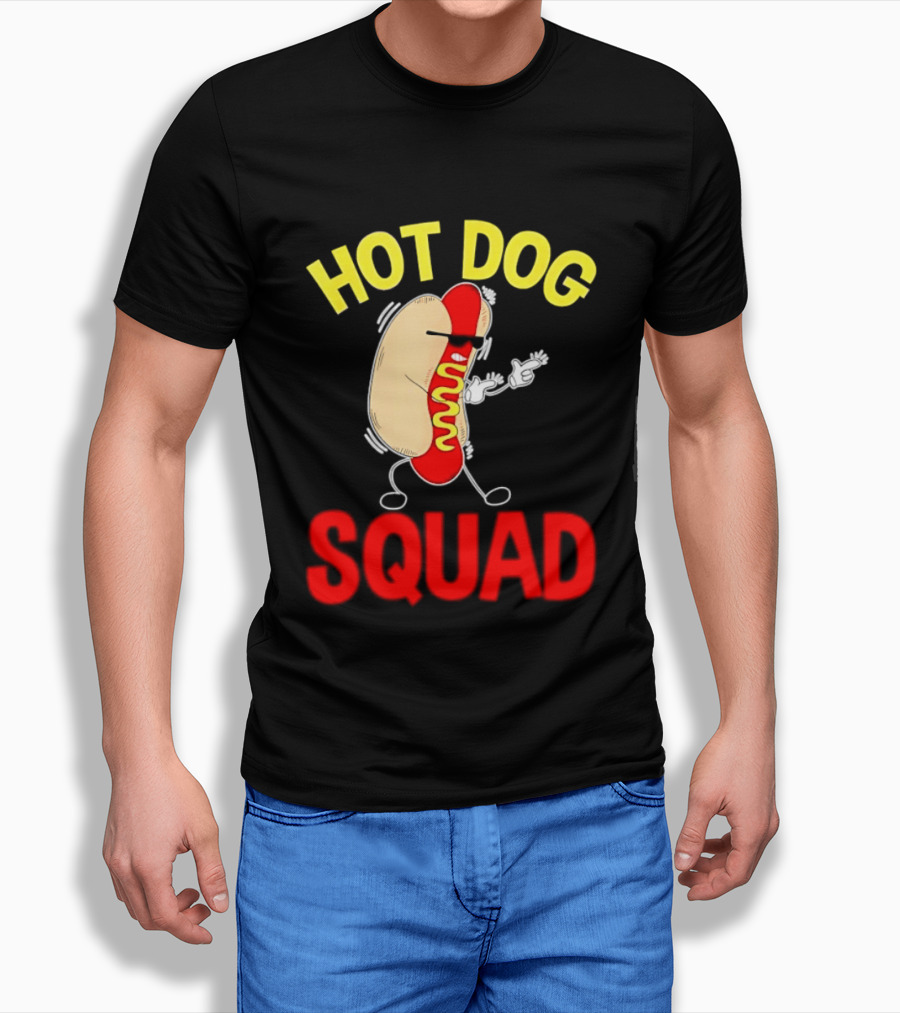 Hot Dog Squad Funny Cartoon Mustard Enthusiasts T-Shirt