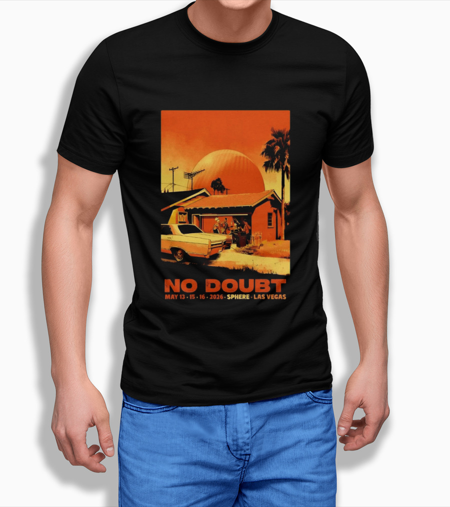 No Doubt May 13 15 16 2026 Sphere Las Vegas Vintage Car Retro Sunset T-Shirt