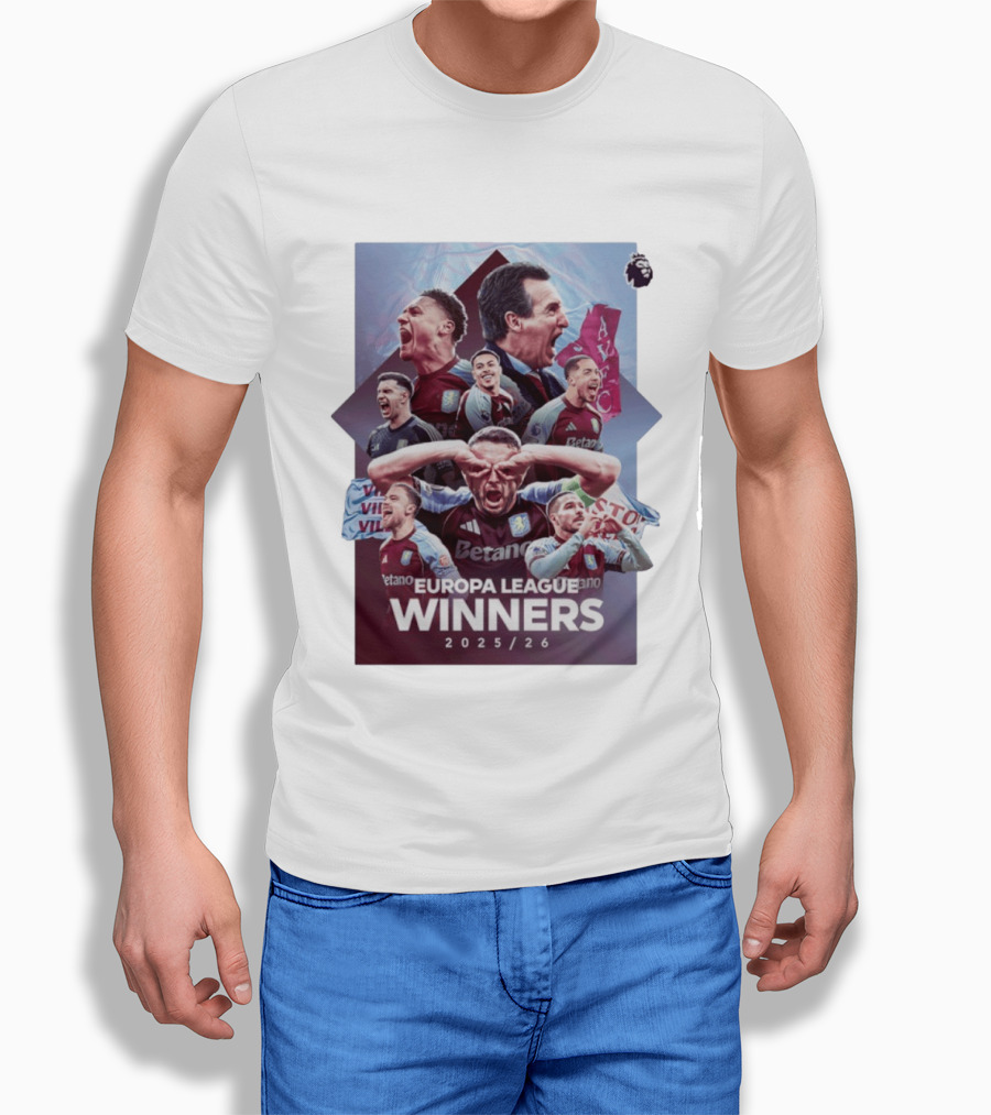 Aston Villa Europa League Champions 2025 2026 Betano Premier League T-Shirt