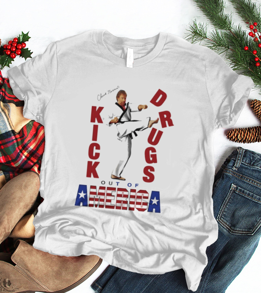 Chuck Norris Kick Drugs Out Of America T-Shirt