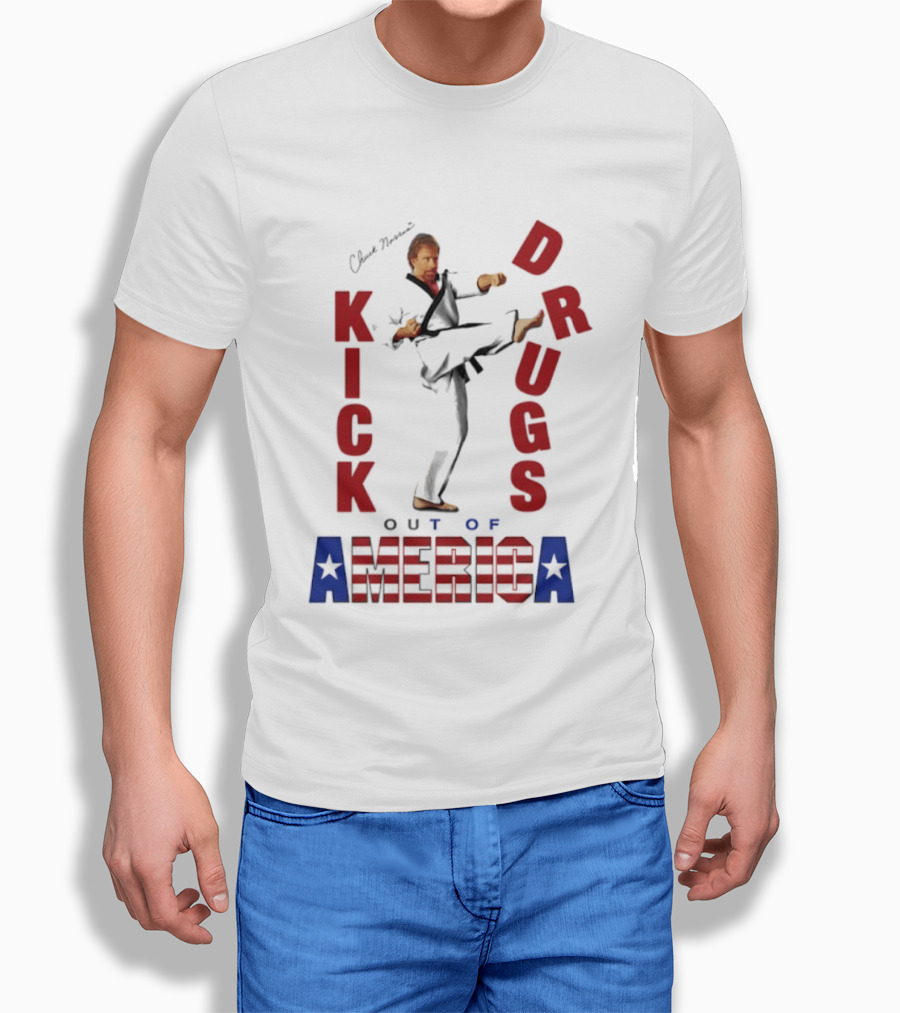 Chuck Norris Kick Drugs Out Of America T-Shirt