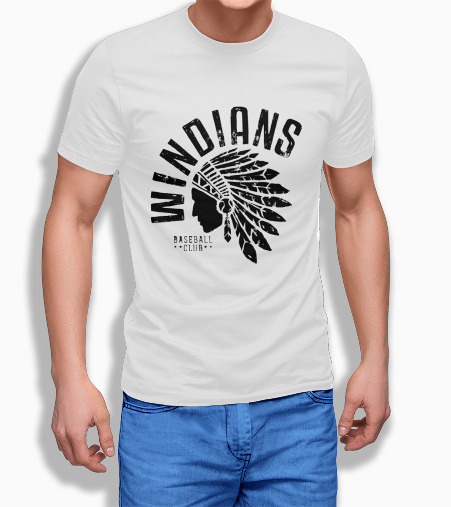 Cleveland Indians Guardians Windians Baseball Club Retro Headdress T-Shirt