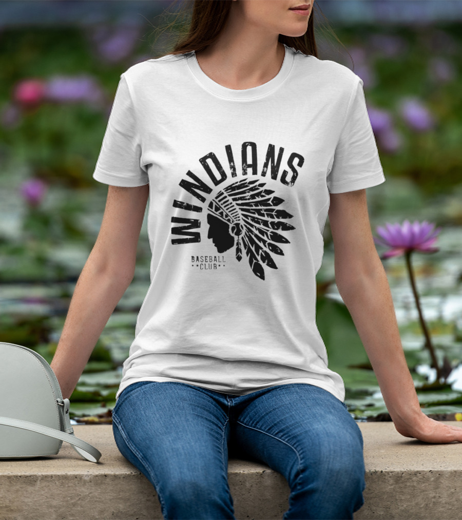 Cleveland Indians Guardians Windians Baseball Club Retro Headdress T-Shirt