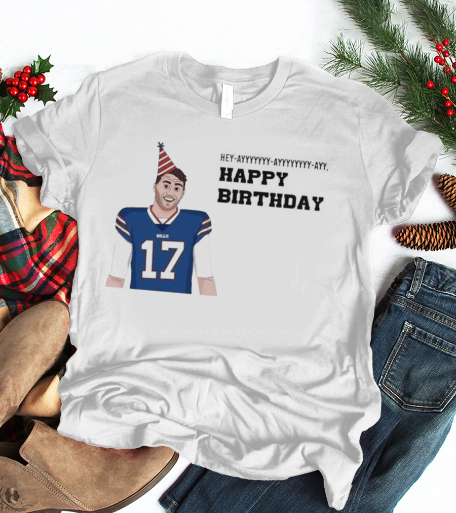 Happy 30th Birthday Josh Allen 17 Bills T-Shirt