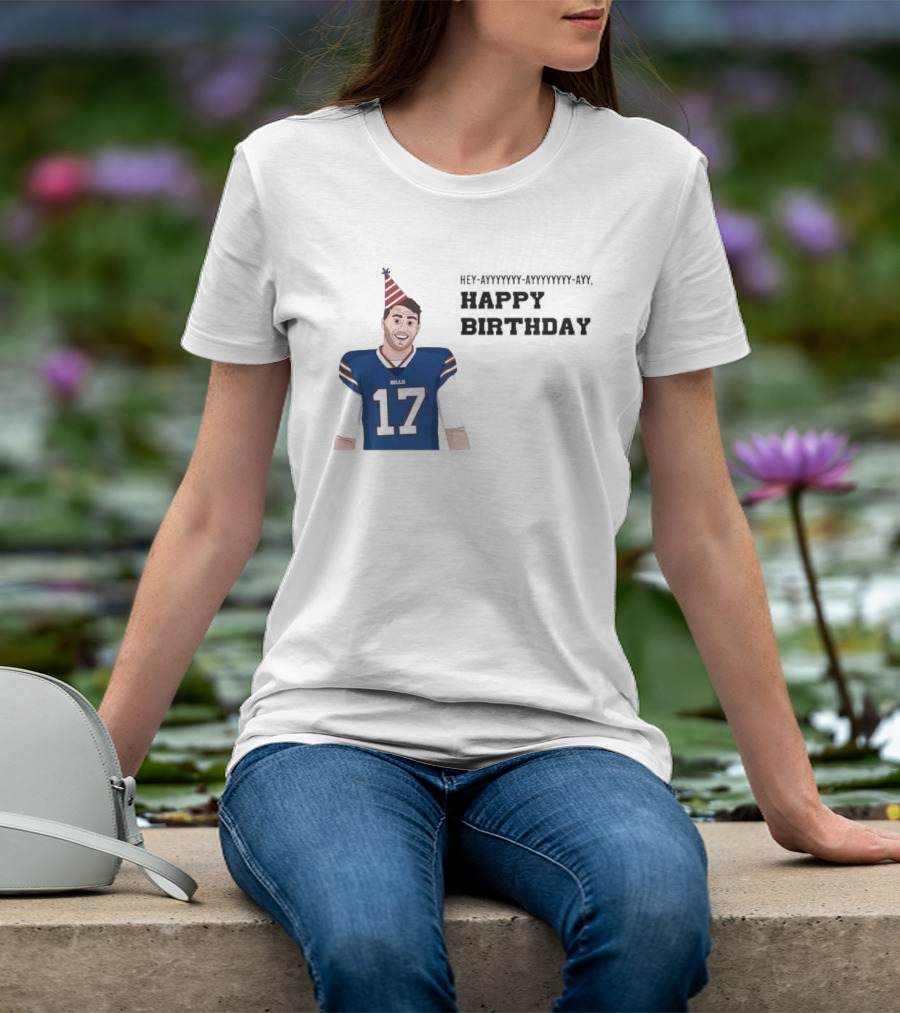 Happy 30th Birthday Josh Allen 17 Bills T-Shirt