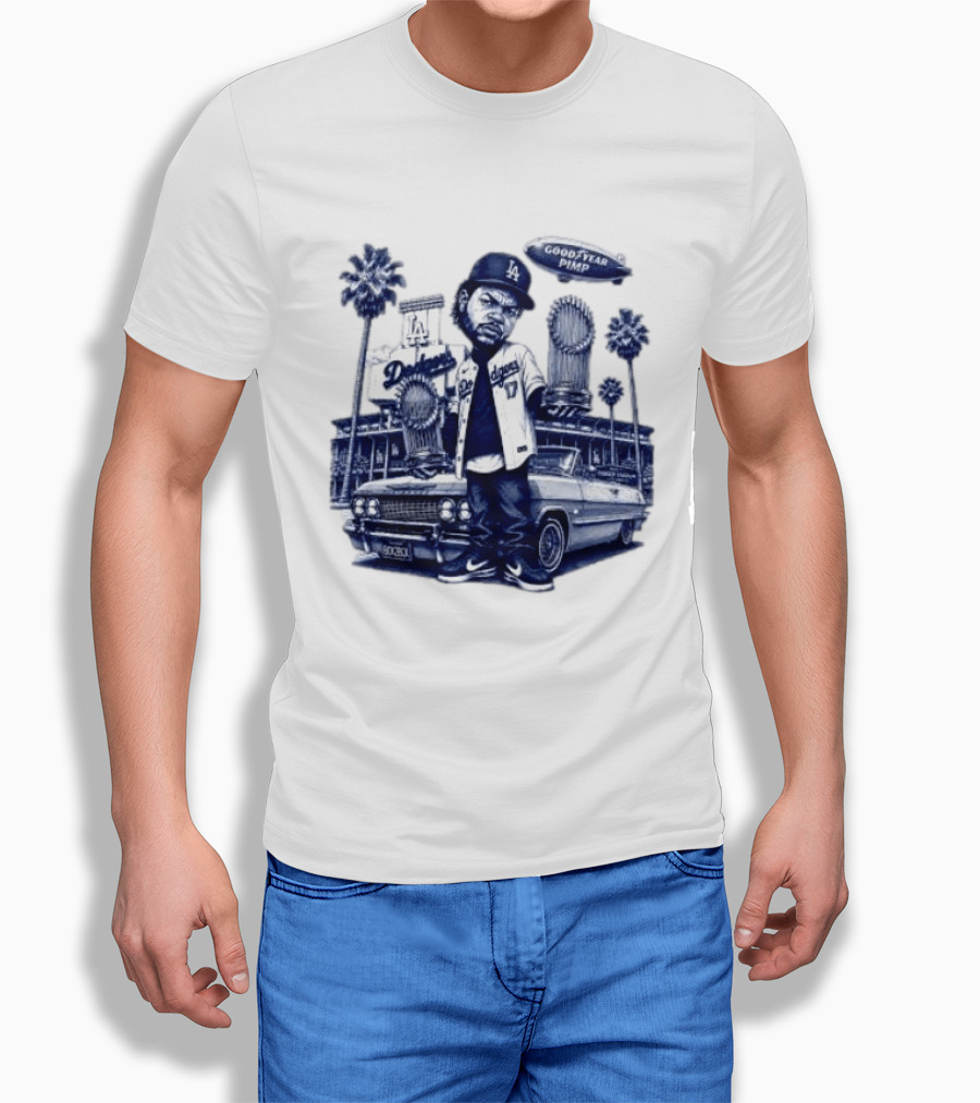Ice Cube Los Angeles Dodgers Champion Good Year Pimp T-Shirt