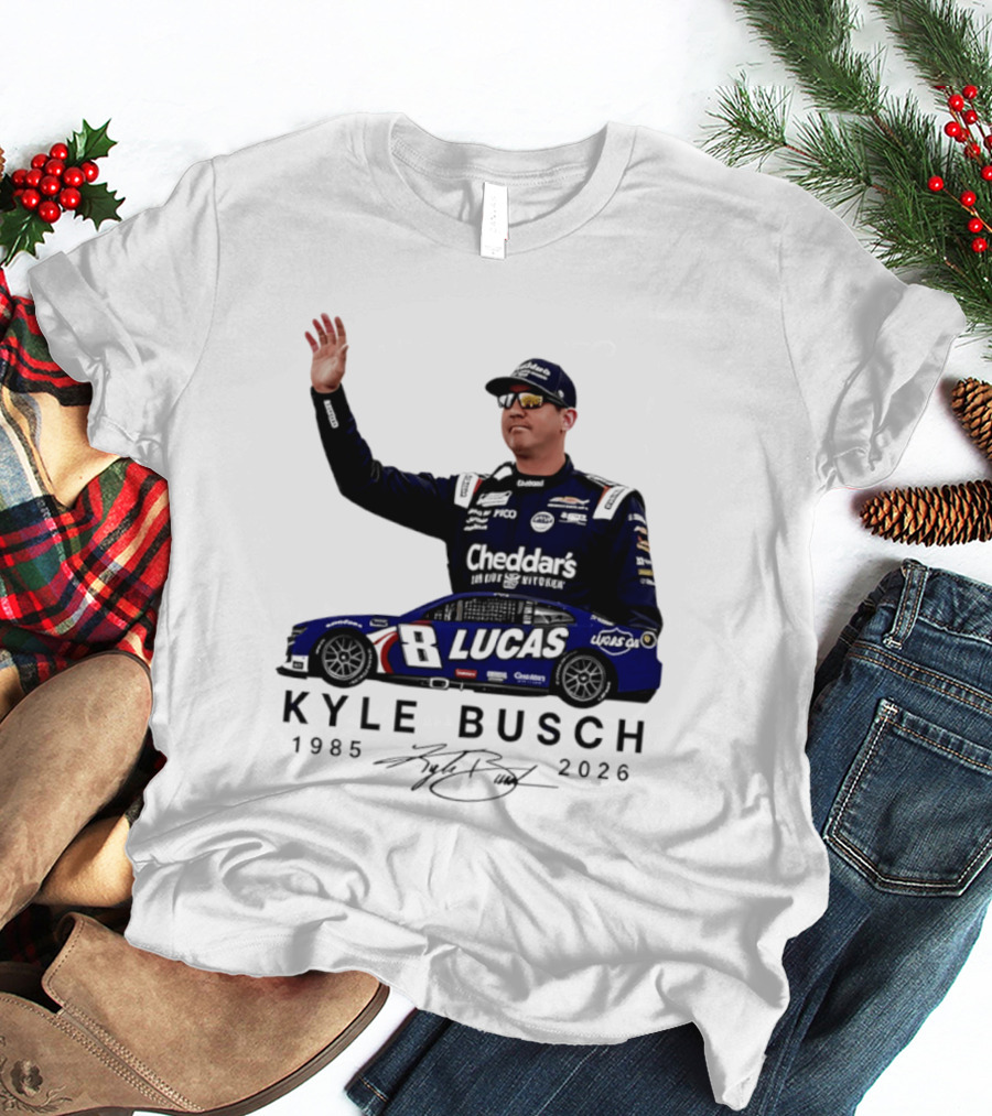 Kyle Busch Rowdy 1985 2026 Cheddars Lucas Racing 8 T-Shirt