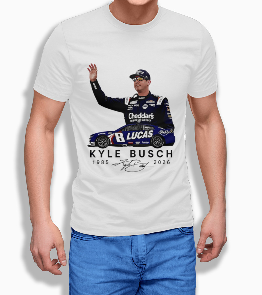 Kyle Busch Rowdy 1985 2026 Cheddars Lucas Racing 8 T-Shirt