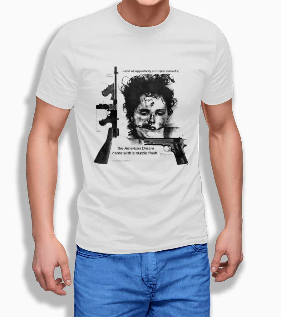 Land Of Opportunity Open Caskets American Dream Muzzle Flash T-Shirt