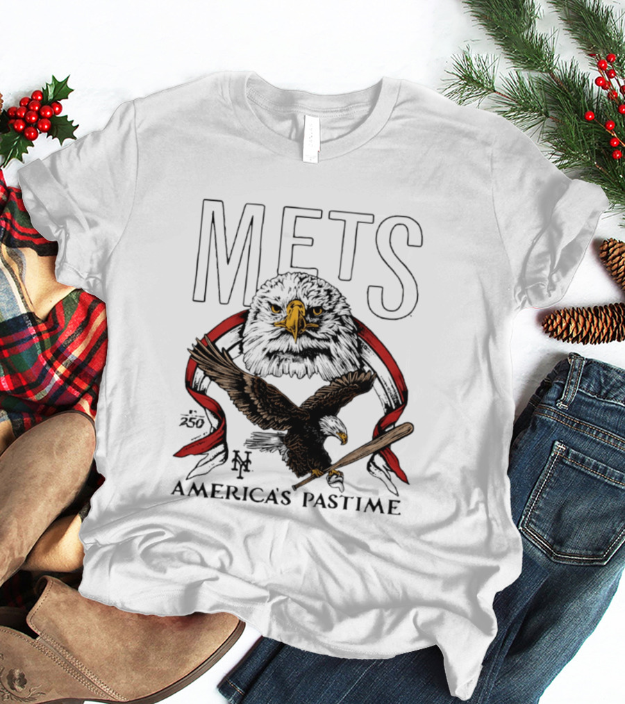 New York Mets America's Pastime 250th Anniversary Eagle And Bat T-Shirt