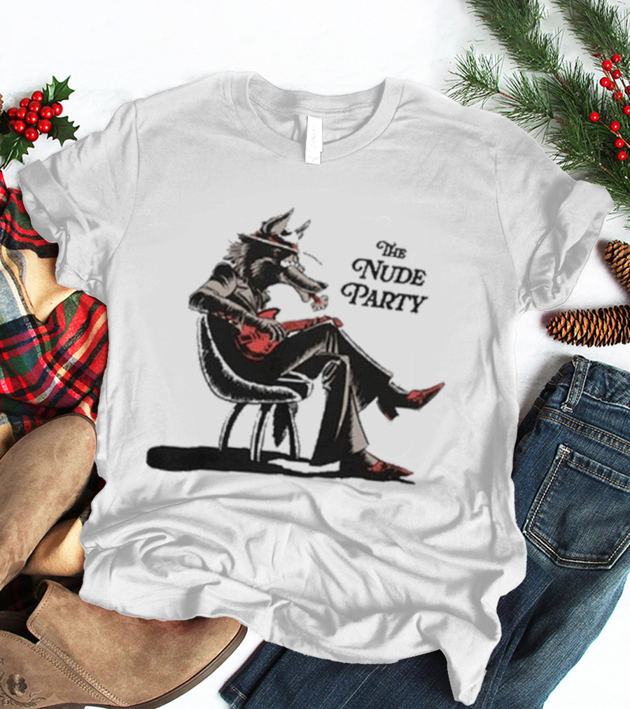 The Nude Party Wolf Playing Electric Guitar T-Shirt