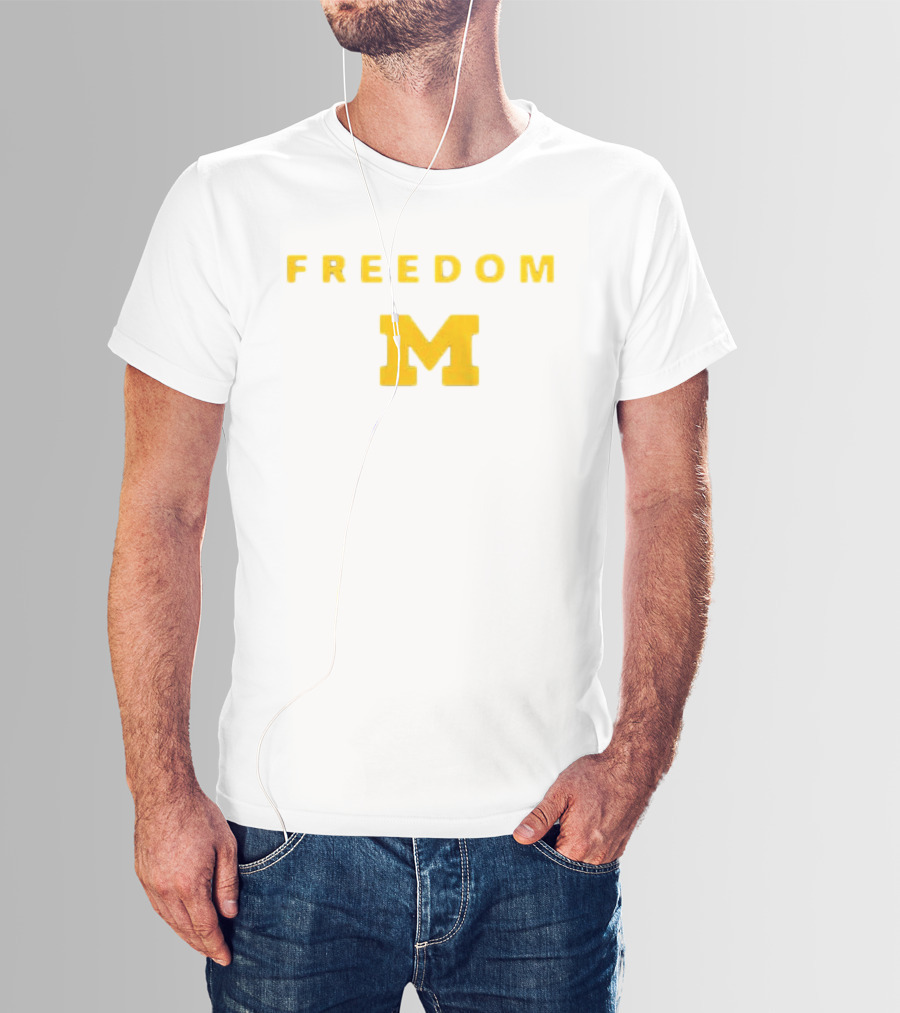 University Of Michigan Freedom M Charlie Kirk 2 Sided T-Shirt