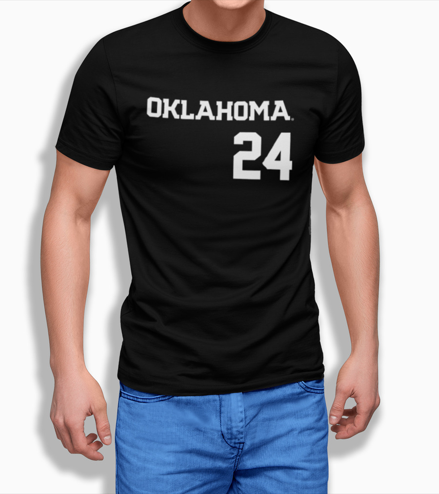 Oklahoma 24 Audrey Lowry Sooners Softball Name And Number Two Sided T-Shirt