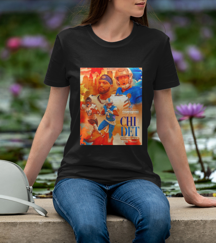 NFL Thanksgiving Day Game Chicago Bears Vs Detroit Lions Nov 26 CBS Sports T-Shirt