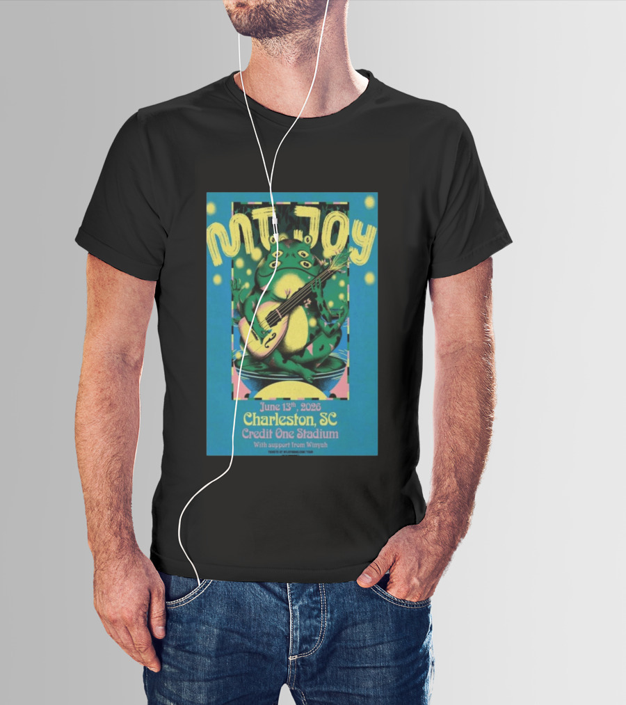 MT. JOY Charleston SC June 13 2026 Credit One Stadium Frog Guitar Concert T-Shirt