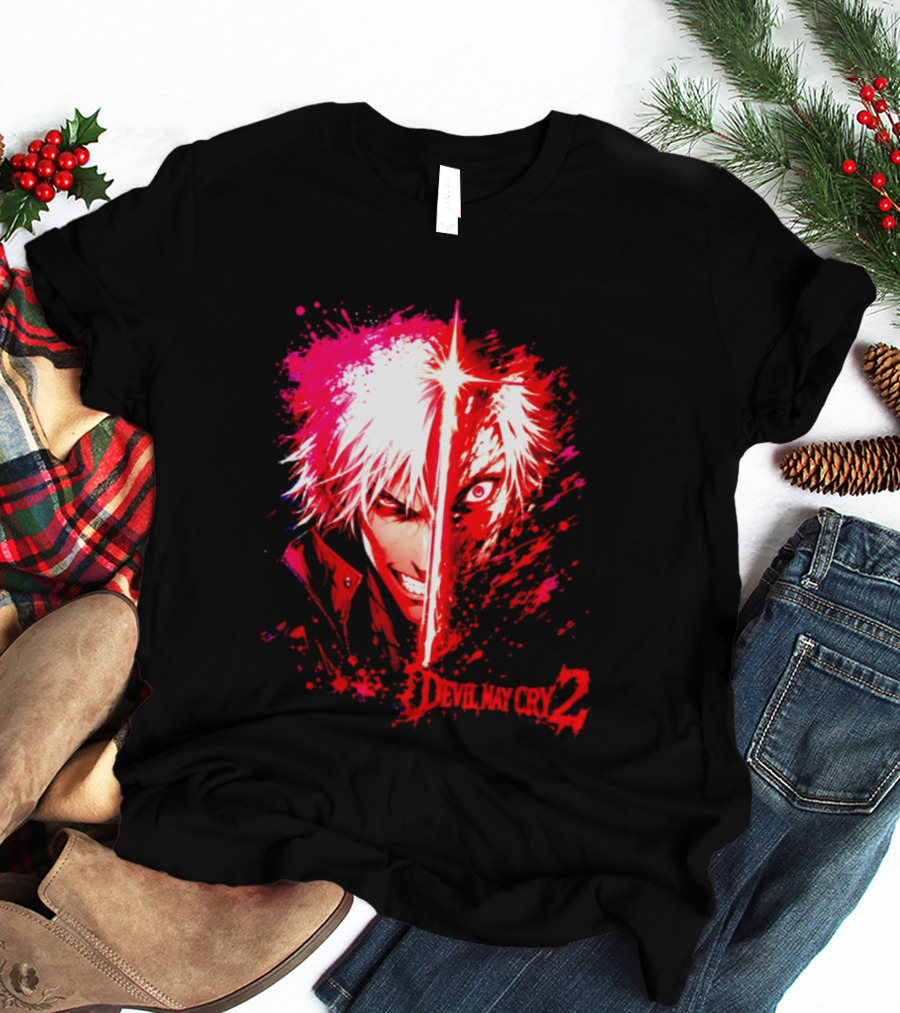 Devil May Cry 2 Dante Half Face Split T-Shirt