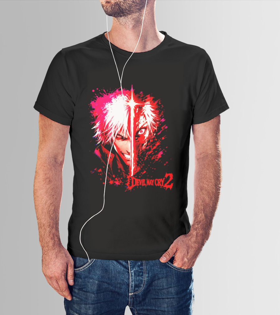 Devil May Cry 2 Dante Half Face Split T-Shirt