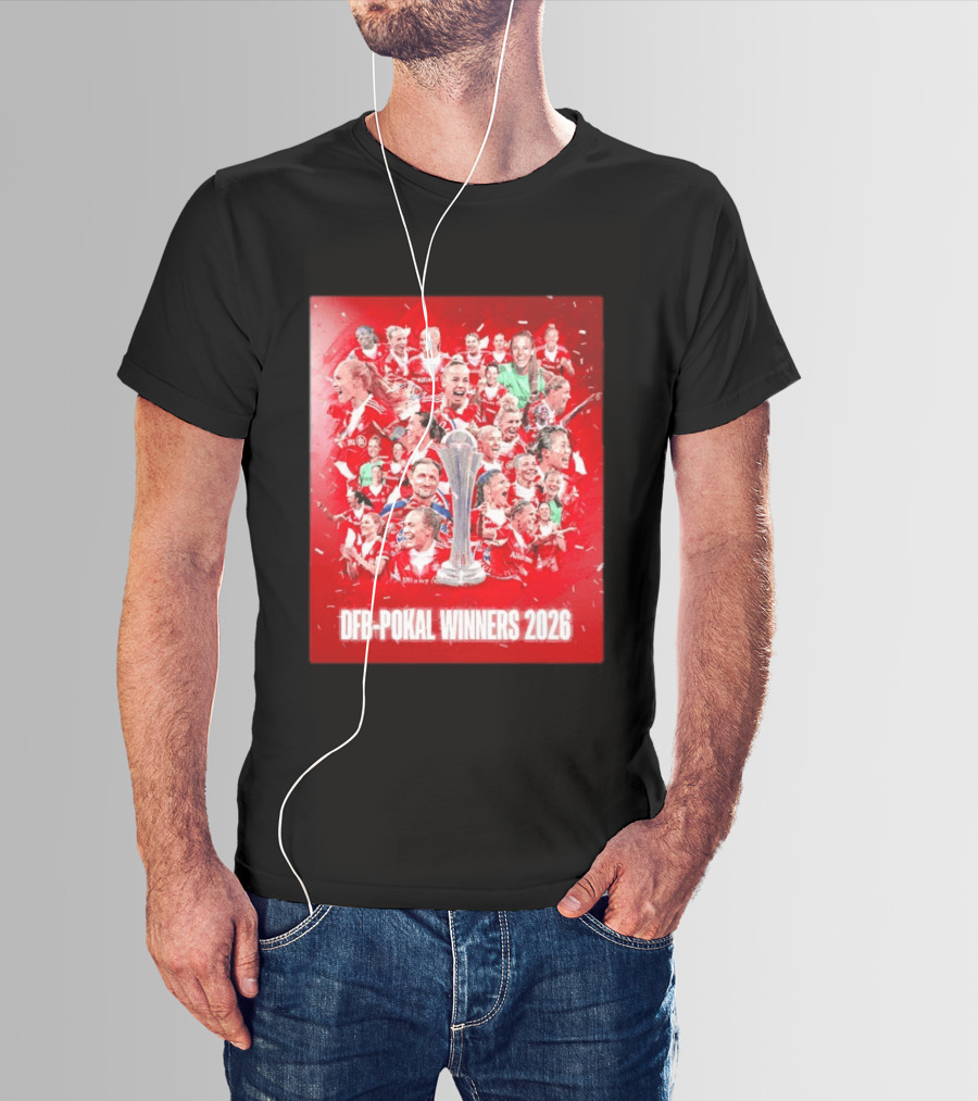 FC Bayern Frauen DFB Pokal Winners 2026 Celebration Montage T-Shirt