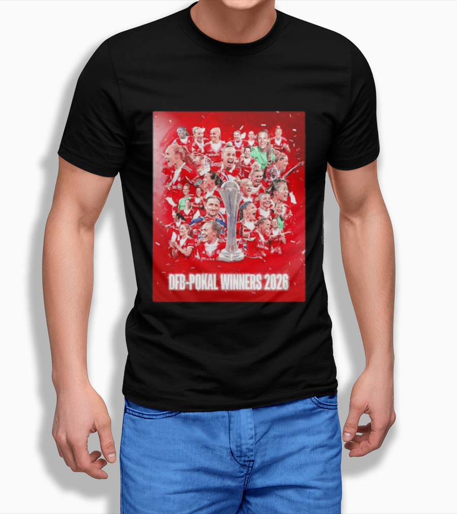 FC Bayern Frauen DFB Pokal Winners 2026 Celebration Montage T-Shirt