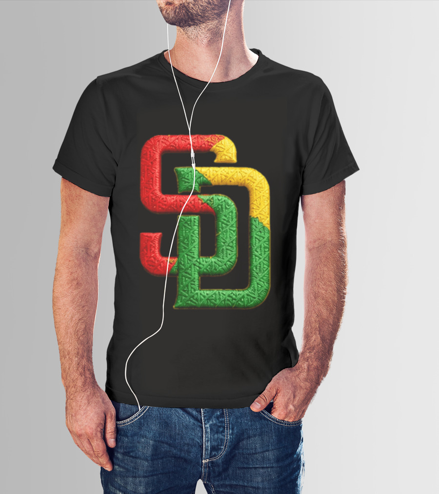 Padres African American Heritage 2026 Giveaway SD Red Gold Green T-Shirt
