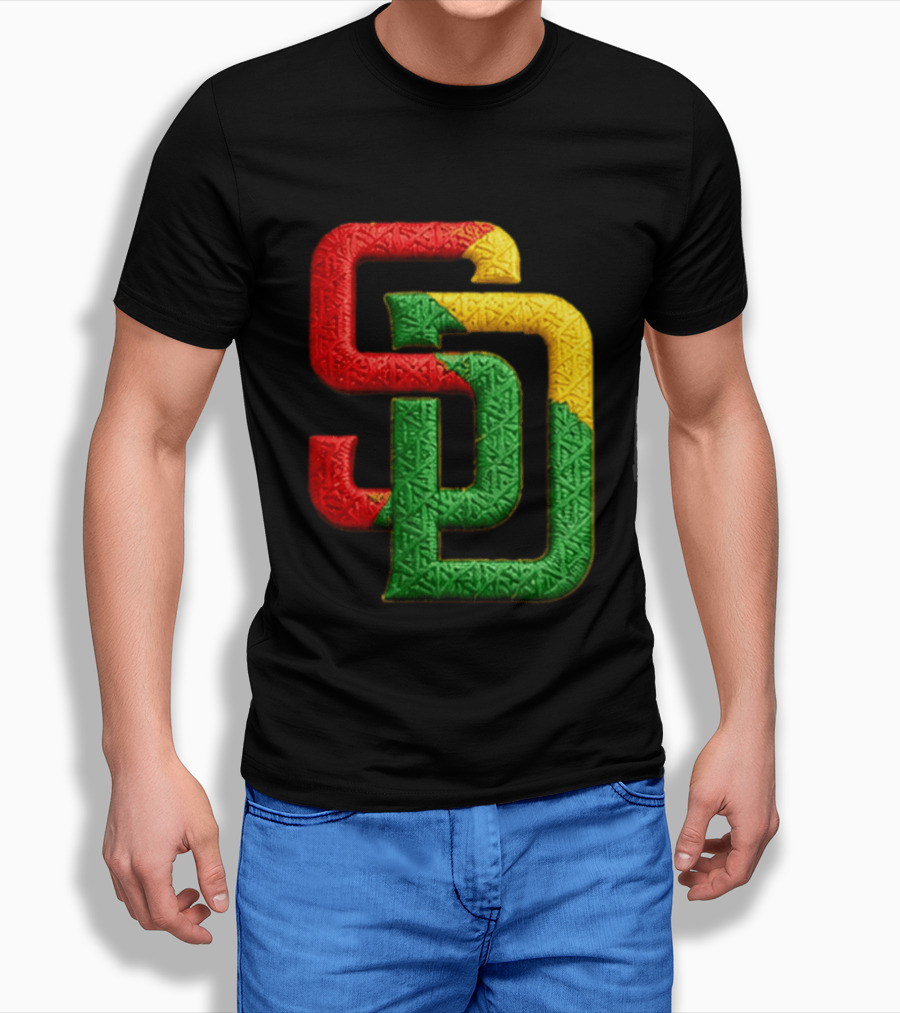 Padres African American Heritage 2026 Giveaway SD Red Gold Green T-Shirt