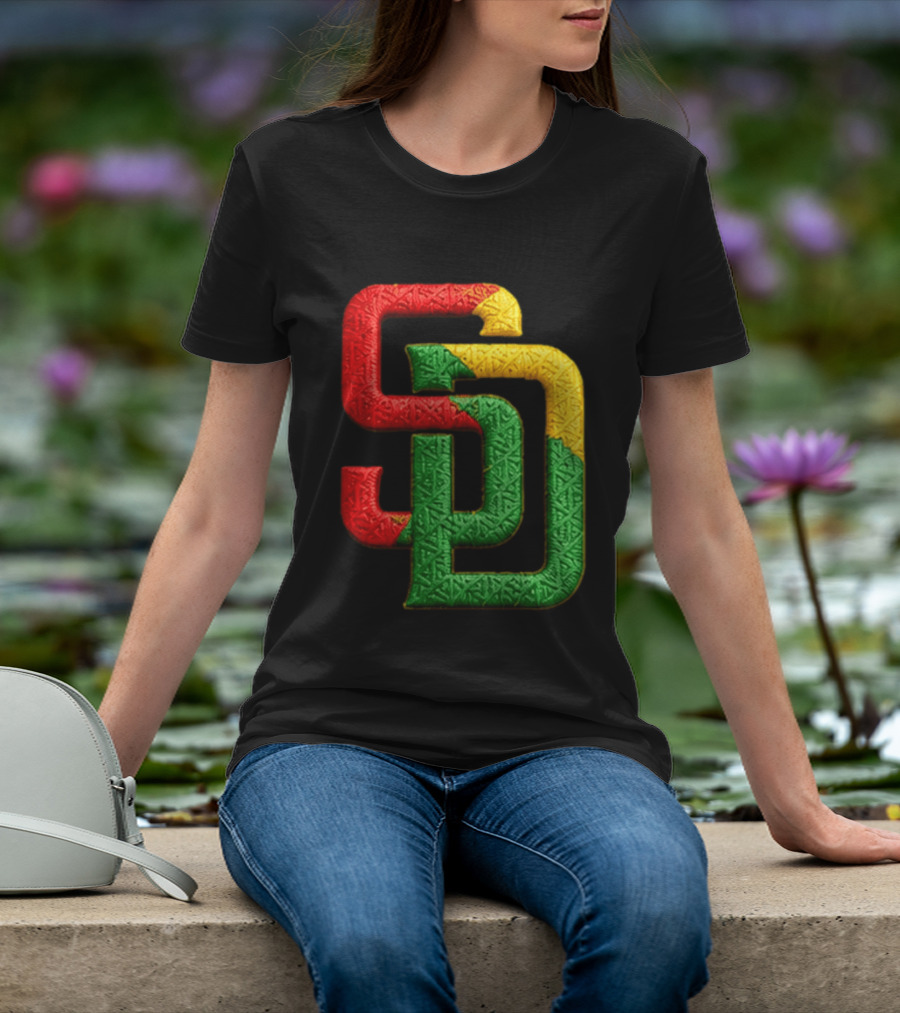 Padres African American Heritage 2026 Giveaway SD Red Gold Green T-Shirt