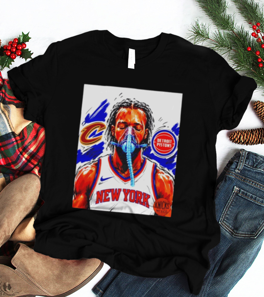New York Knicks Jalen Brunson Vs Detroit Pistons Cleveland Cavaliers Matchup Knicks Mexico T-Shirt