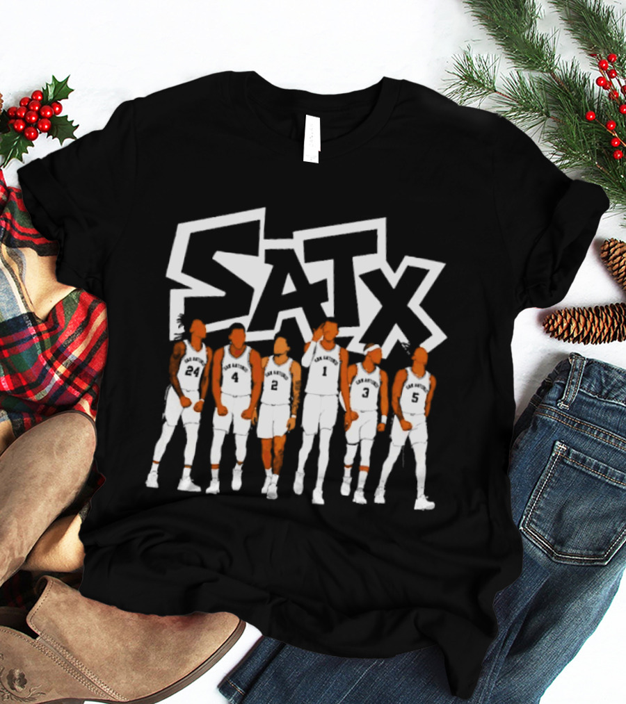 SATX San Antonio Spurs Basketball Players Team Sports T-Shirt