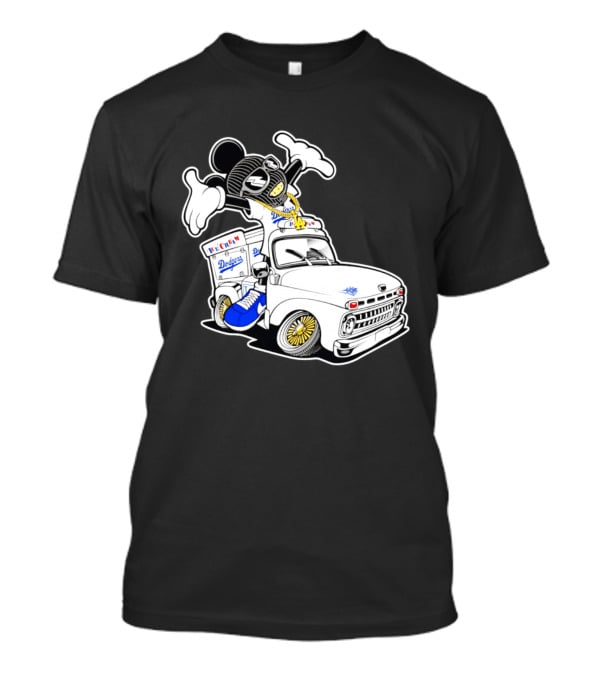Los Angeles Dodgers Mickey Ice Cream Truck Sneaker Chain T-Shirt