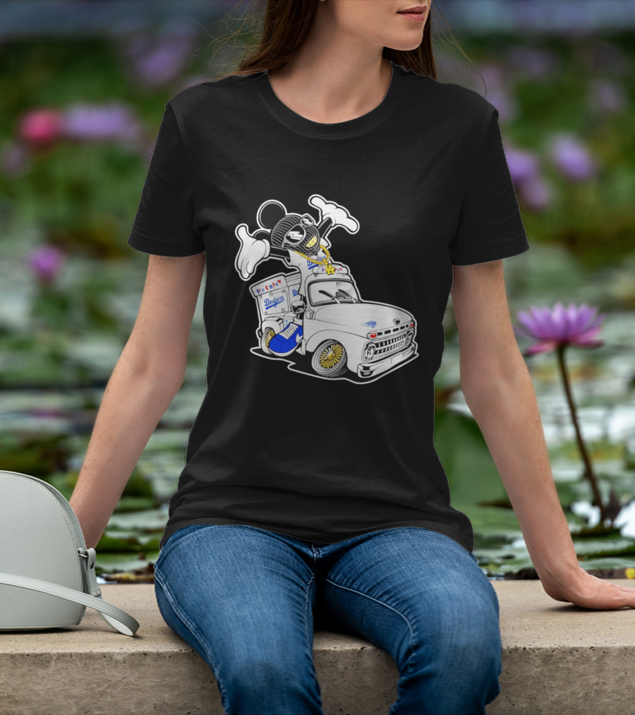 Los Angeles Dodgers Mickey Ice Cream Truck Sneaker Chain T-Shirt