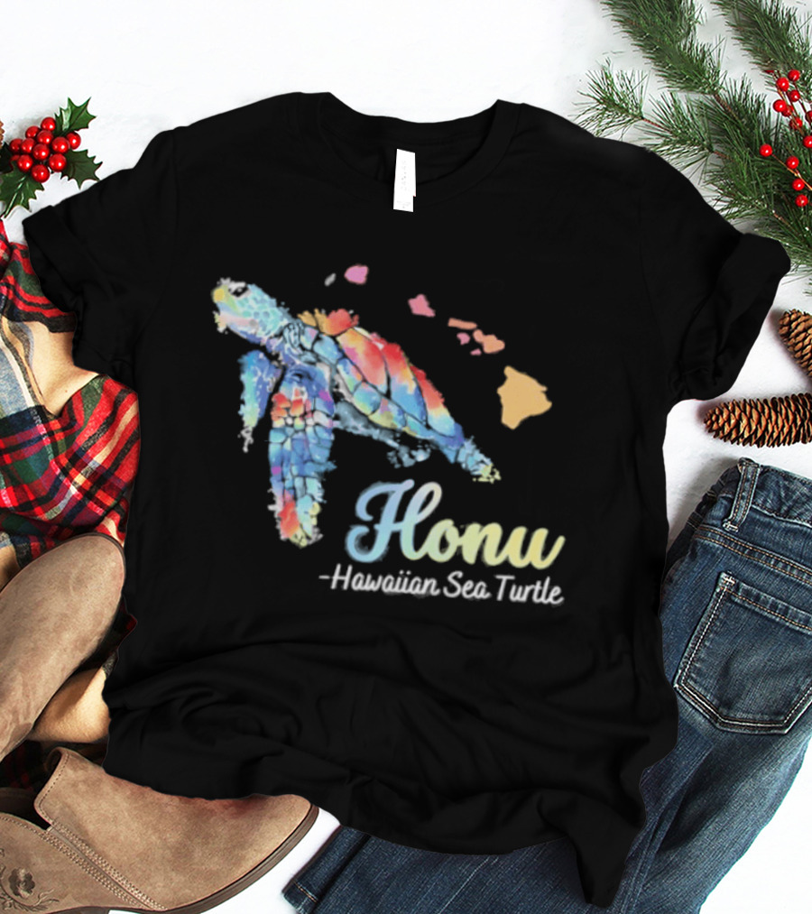 Honu Hawaiian Sea Turtle Watercolor T-Shirt