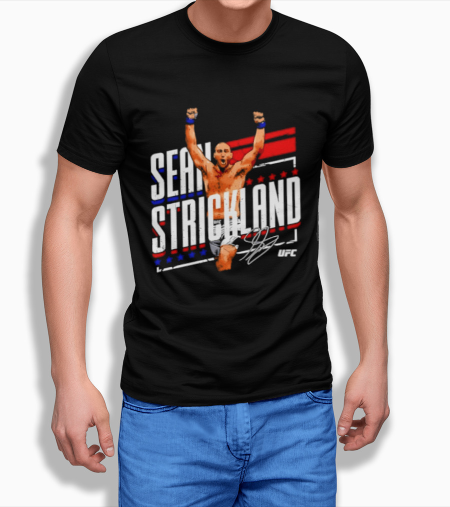 Sean Strickland UFC Fighter Star Signature Graphic UFC T-Shirt