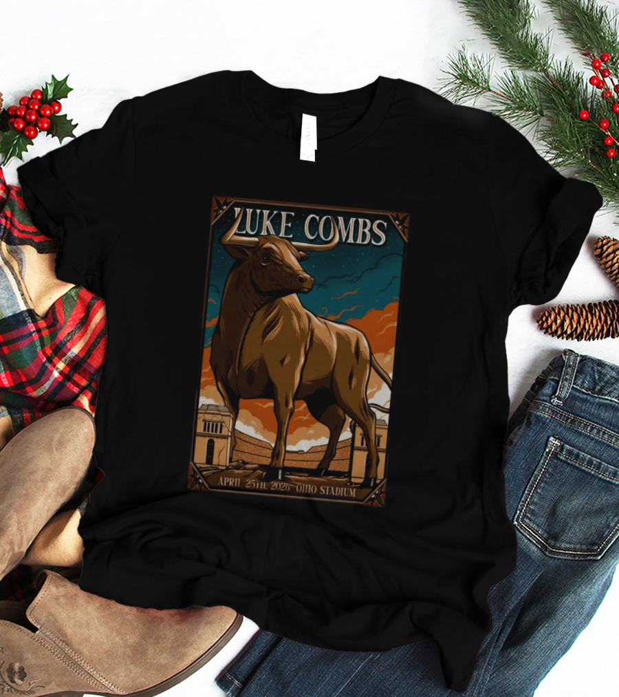 Luke Combs Ohio Stadium April 25 2026 Bull T-Shirt