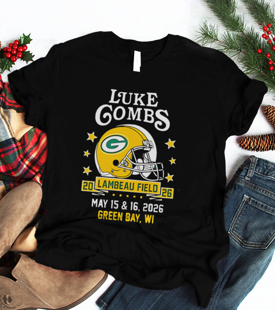 Luke Combs Green Bay Packers Tour 2026 Lambeau Field May 15 16 Green Bay WI T-Shirt