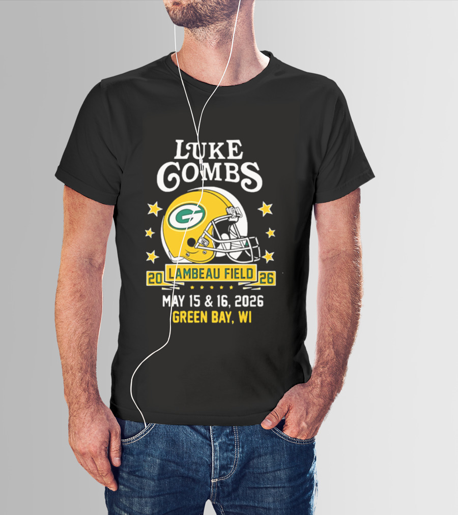 Luke Combs Green Bay Packers Tour 2026 Lambeau Field May 15 16 Green Bay WI T-Shirt