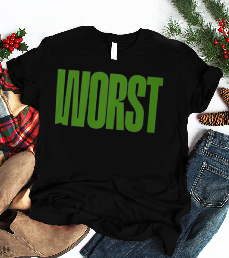 Mercha Worst Grn Text Bold Green T-Shirt