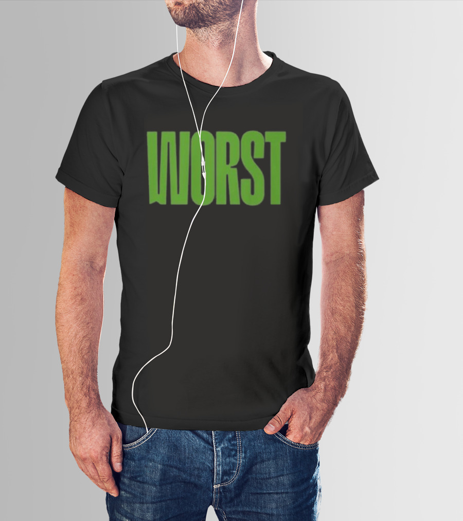 Mercha Worst Grn Text Bold Green T-Shirt