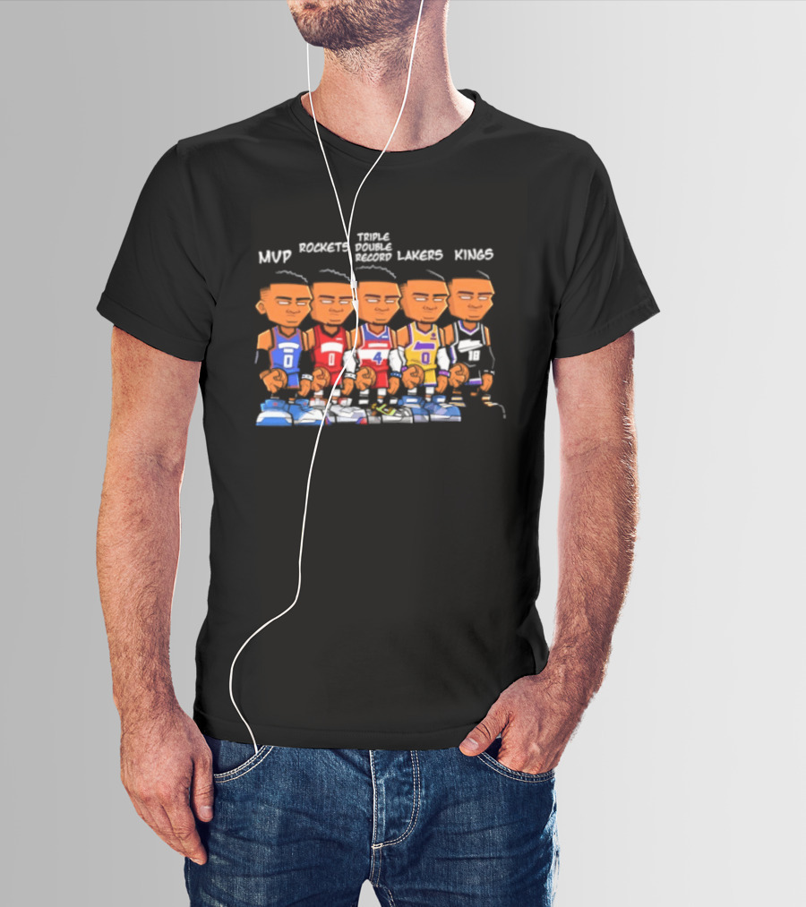 Thunder MVP Rockets Triple Double Record Lakers Kings Westbrook Career T-Shirt