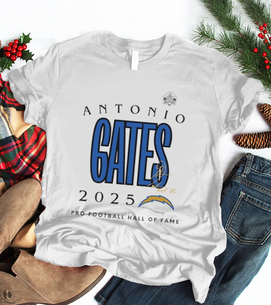 Antonio Gates Los Angeles Chargers Pro Football Hall Of Fame 2025 T-Shirt