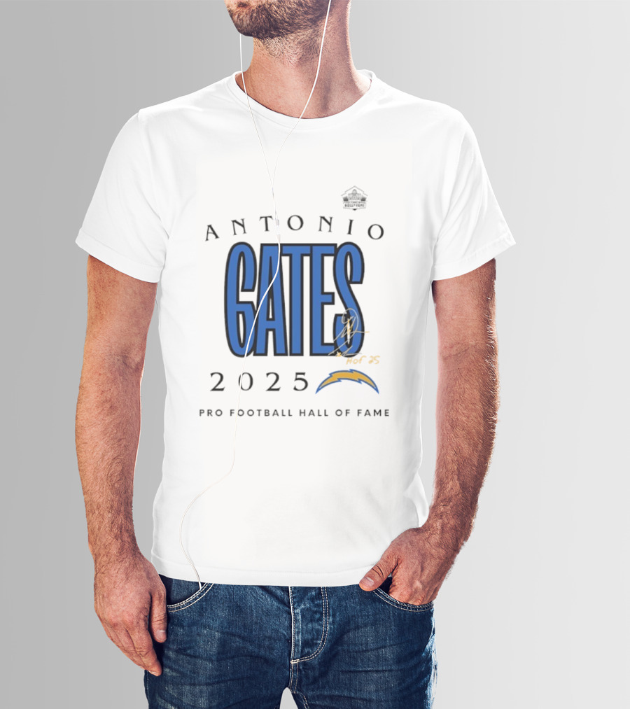 Antonio Gates Los Angeles Chargers Pro Football Hall Of Fame 2025 T-Shirt