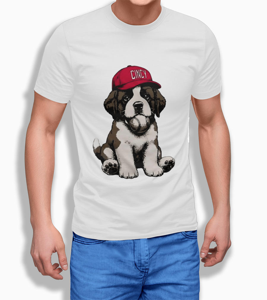 Cincinnati Reds Cincy Puppy Baseball Hat T-Shirt